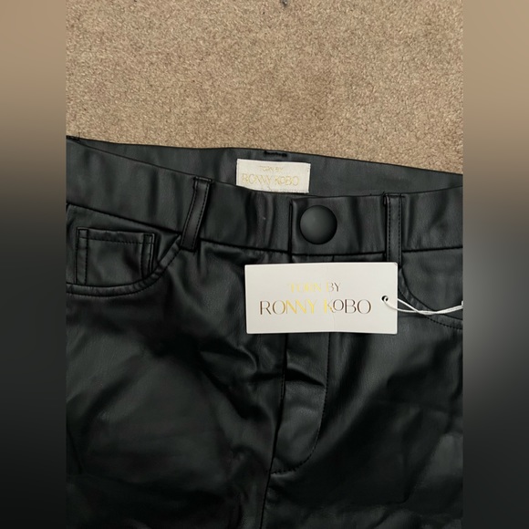 Ronny Kobo Black Leather Pants - Picture 3 of 5